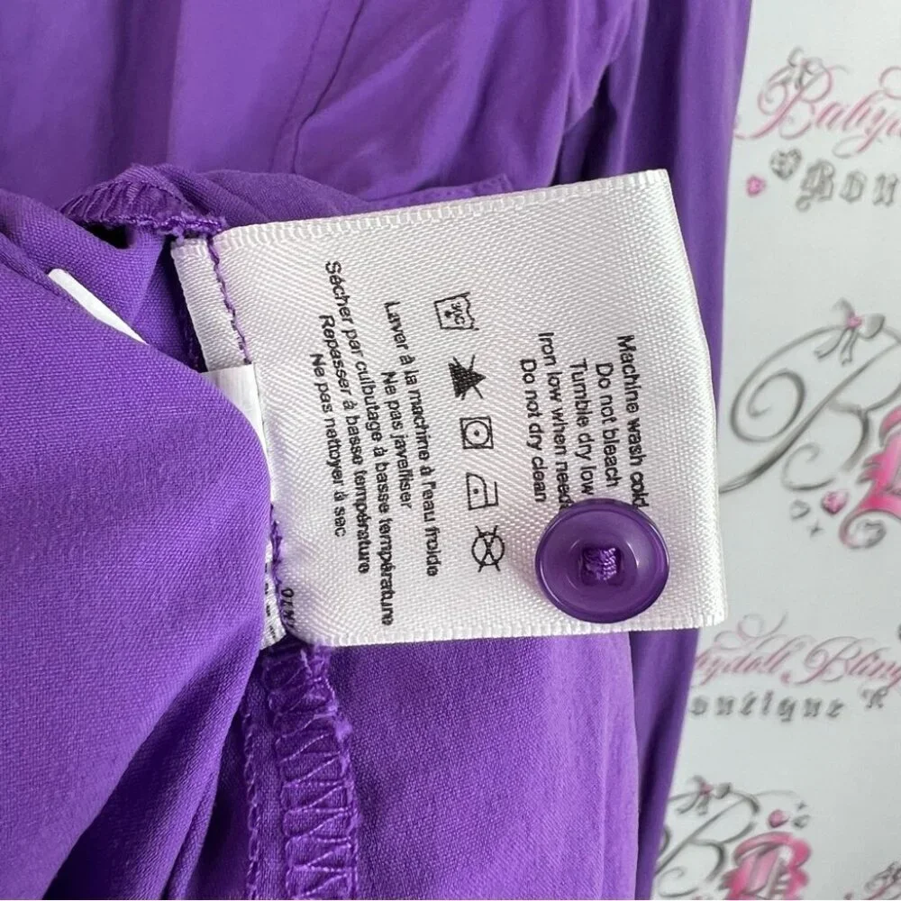 MEC button up royal Vibrant Purple Button Down Shirt for Women